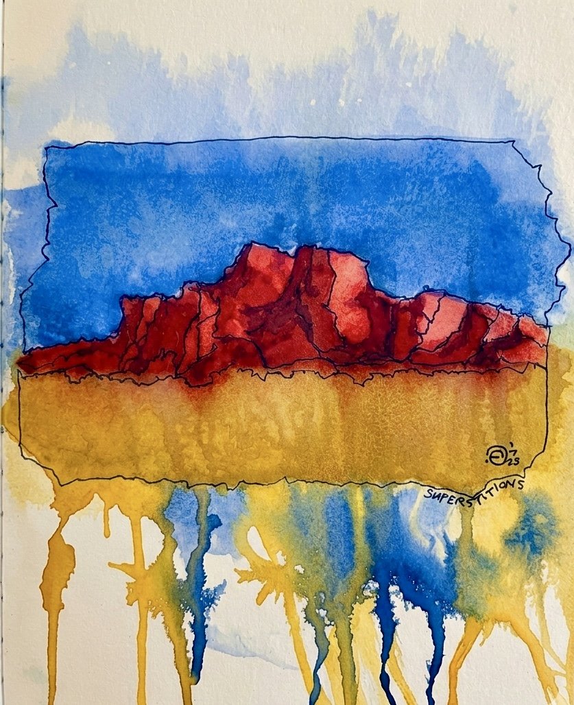 Superstitions — original watercolor by Fred Ogram